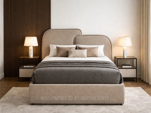 Designová postel 140x200 KANANI - béžová