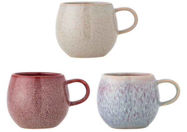 Bloomingville Set tří barevných kameninových hrnků Addison 500 ml
