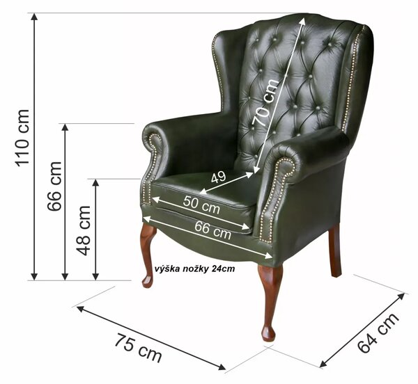 Chesterfield Torino Kožené křeslo puncované