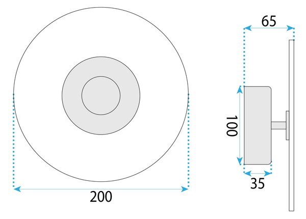 Toolight Toolight, LED nástěnné svítidlo 20cm, 3,6W, 4000K, APP1795-W, zlatá matná, OSW-04363