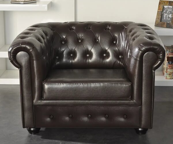 Chesterfield Bis Křeslo antique brown