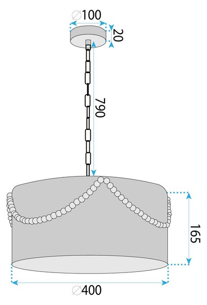 Toolight Závěsné stropní osvětlení APP1741-1CP 40 cm
