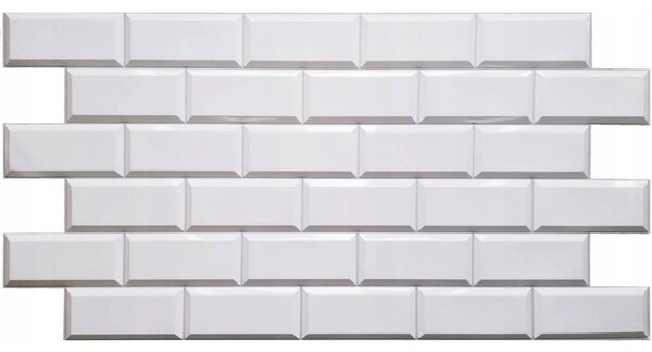 TP10017314 PVC obkladové 3D panely GRACE Bílá dlažba přesazená, šedá spára