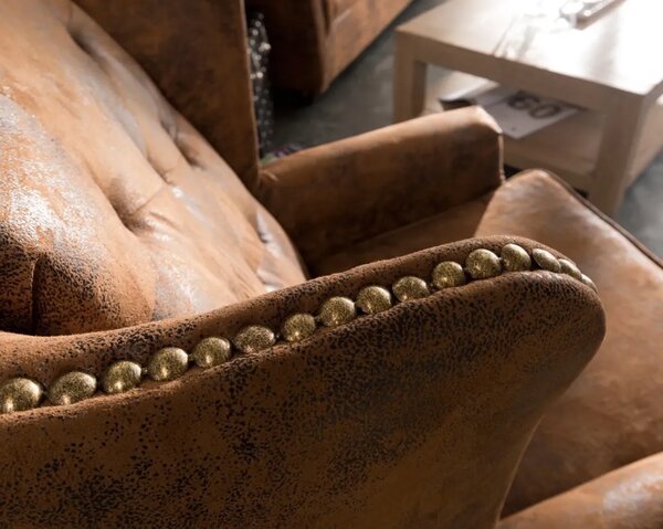 Chesterfield Solvey Křeslo hnědé Gobi