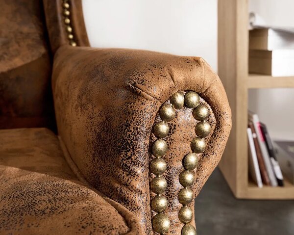 Chesterfield Solvey Křeslo hnědé Gobi