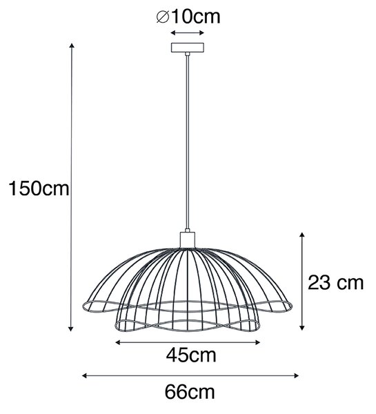 Chytré závěsné svítidlo černé 66 cm vč. Wifi G95 - Pua