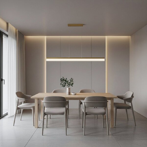 Toolight Toolight, LED stropní svítidlo 120cm, APP1694-CP, zlatá matná, OSW-07891