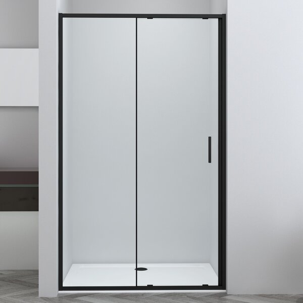 Novoterm Jednokřídlé posuvné sprchové dveře NV-Solid DS BL 110, černá/transparent - bez vaničky