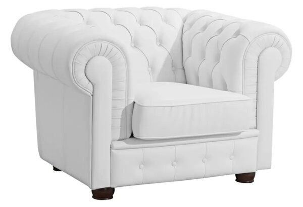 Chesterfield Windsor Celokožené křeslo 1M bílé