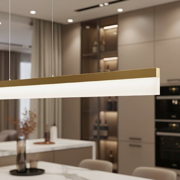 Toolight Toolight, LED stropní svítidlo 120cm, APP1694-CP, zlatá matná, OSW-07891