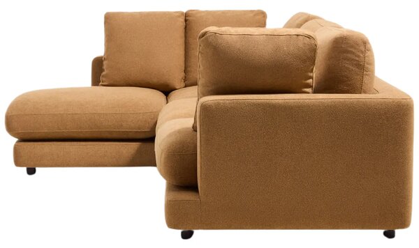Kave Home Žlutá rohová bouclé pohovka Gala 300 cm, levá