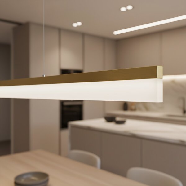 Toolight Toolight, LED stropní svítidlo 200cm, 48W, 4000K, APP1697-CP, zlatá matná, OSW-07893