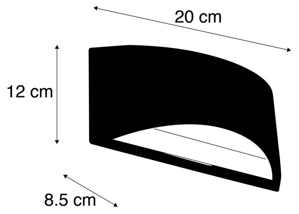 Chytrá nástěnná lampa bílá 20 cm vč. Wifi G9 - Tum