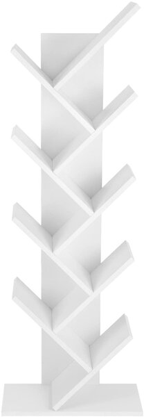 Bílá dřevěná knihovna Vasagle Ullys, 50x25x141,5 cm