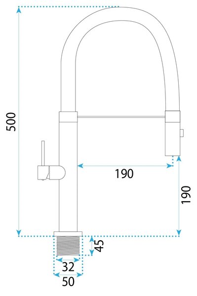 Dřezová baterie REA VIERA s flexibilním raménkem a sprškou, měď kartáčovaná