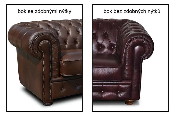 Chesterfield Windsor Celokožené křeslo 1M bílé