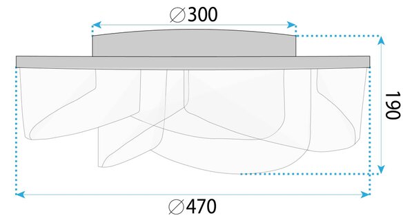 Toolight Toolight, LED stropní svítidlo 57W, 4000lm, 4000K, G139-C, zlatá, OSW-02623