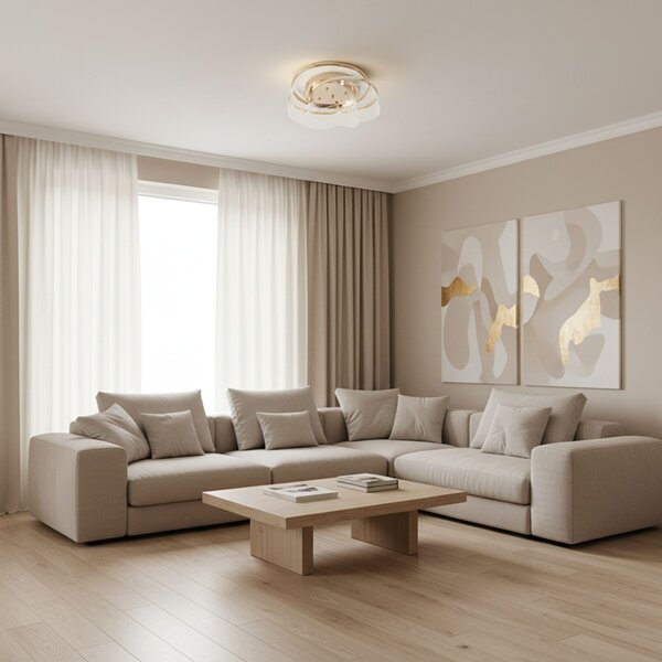 Toolight Toolight, LED stropní svítidlo 57W, 4000lm, 4000K, G139-C, zlatá, OSW-02623