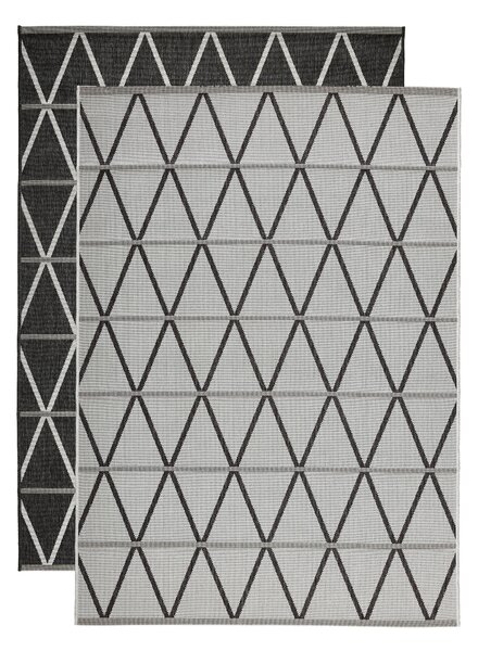 VENKOVNÍ KOBEREC, 120/170 cm, šedá, černá Novel - Venkovní koberce & dlaždice