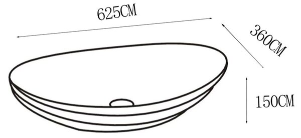 BPS-koupelny Keramické umyvadlo na desku HYD-LI-WH-LN-625 62x36 cm, bílé lesk