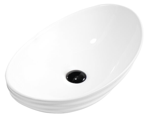 BPS-koupelny Keramické umyvadlo na desku HYD-LI-WH-LN-625 62x36 cm, bílé lesk