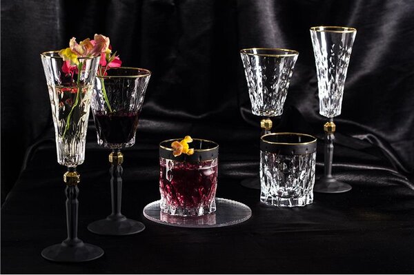 BOHEMIA PRESTIGE CONTE BLACK SKLENICE NA VÍNO 260ML SADA 6 KS