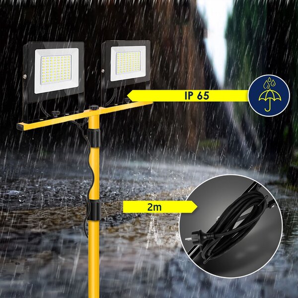 Toolight Rea, Halogen LED budowlany na statywie 2x20W RSL001-20N, KPL-10200