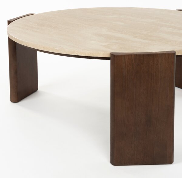 Dutchbone Béžový kamenný konferenční stolek VALCOUR 90 cm