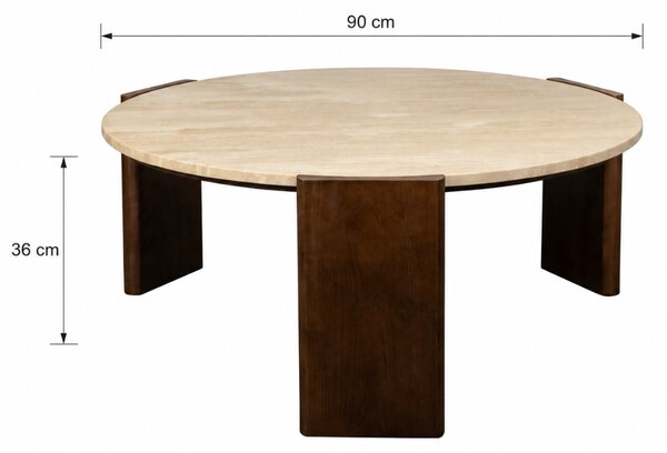 Dutchbone Béžový kamenný konferenční stolek VALCOUR 90 cm