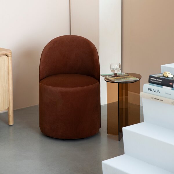 Zuiver Hnědé sametové lounge křeslo PLUSH