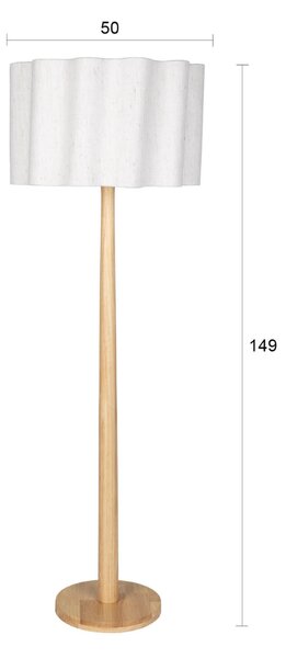 Dutchbone Dřevěná stojací lampa SCALLOP 149 cm