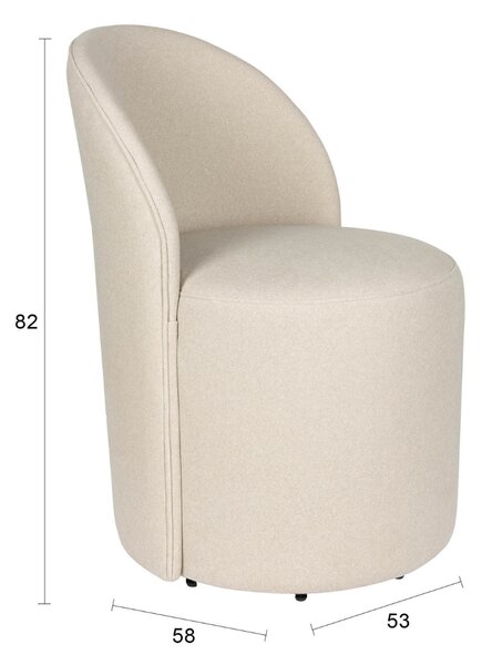 Zuiver Béžové sametové lounge křeslo PLUSH