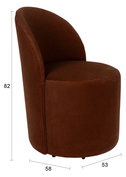 Zuiver Hnědé sametové lounge křeslo PLUSH