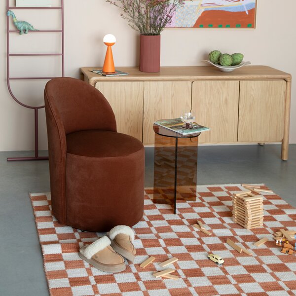Zuiver Hnědé sametové lounge křeslo PLUSH
