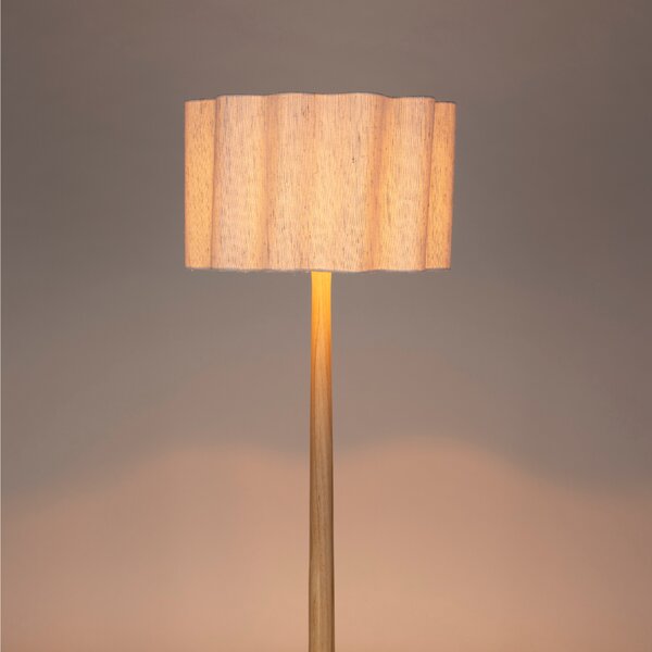 Dutchbone Dřevěná stojací lampa SCALLOP 149 cm