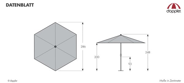Derby BASIC LIFT NEO zahradní slunečník 300 cm zelená