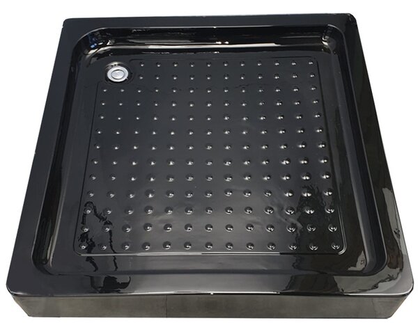 BPS-koupelny Čtvercový sprchový kout HYD-SK1390A 80x80 černá/transparent + vanička HYD-SSV-SXL02A černá