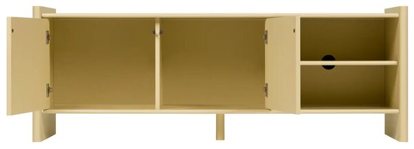 Noo.ma Žlutý lakovaný TV stolek Rali 160 x 48 cm