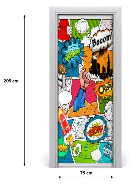 Samolepící fototapeta na dveře Komiks 75x205 cm