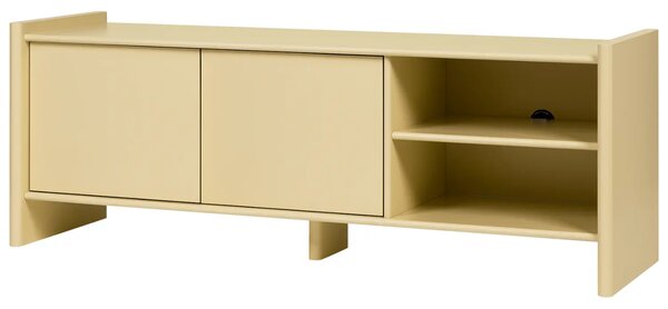 Noo.ma Žlutý lakovaný TV stolek Rali 160 x 48 cm
