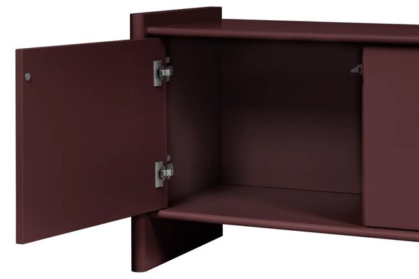 Noo.ma Červený lakovaný TV stolek Rali 160 x 48 cm