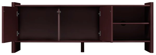 Noo.ma Červený lakovaný TV stolek Rali 160 x 48 cm