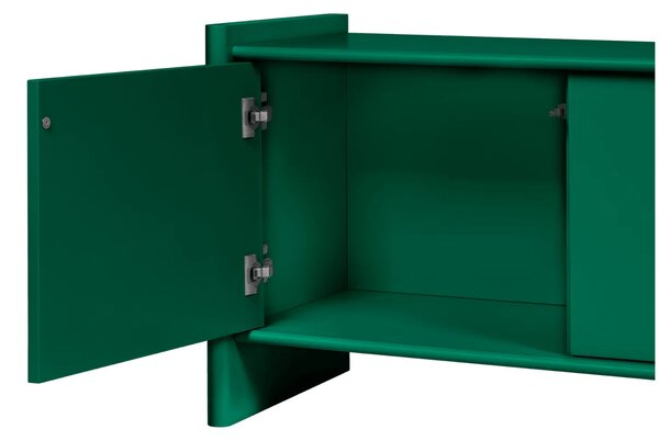 Noo.ma Zelený lakovaný TV stolek Rali 160 x 48 cm