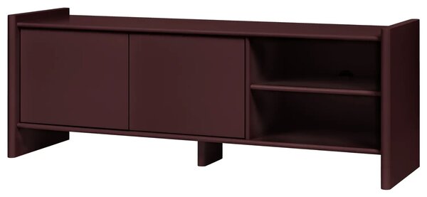 Noo.ma Červený lakovaný TV stolek Rali 160 x 48 cm