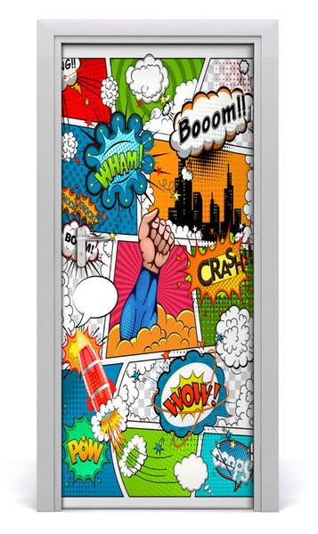 Samolepící fototapeta na dveře Komiks 75x205 cm