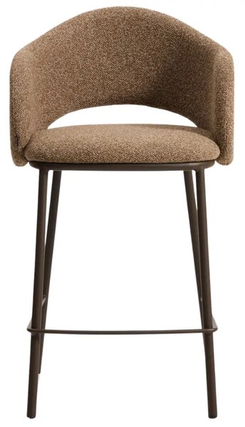 Kave Home Hnědá čalouněná barová židle Maina 65 cm