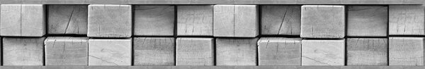 Bordura na zeď samolepicí - Dřevěné hranoly šedé