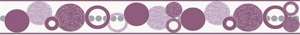 Bordura na zeď samolepicí - Kruhy fialové