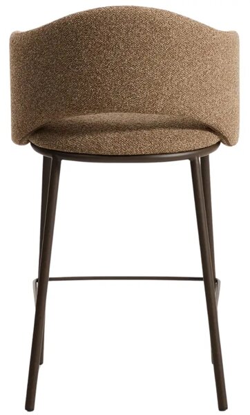 Kave Home Hnědá čalouněná barová židle Maina 65 cm