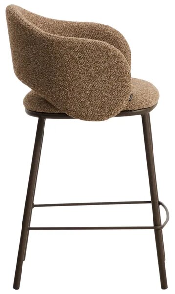 Kave Home Hnědá čalouněná barová židle Maina 65 cm